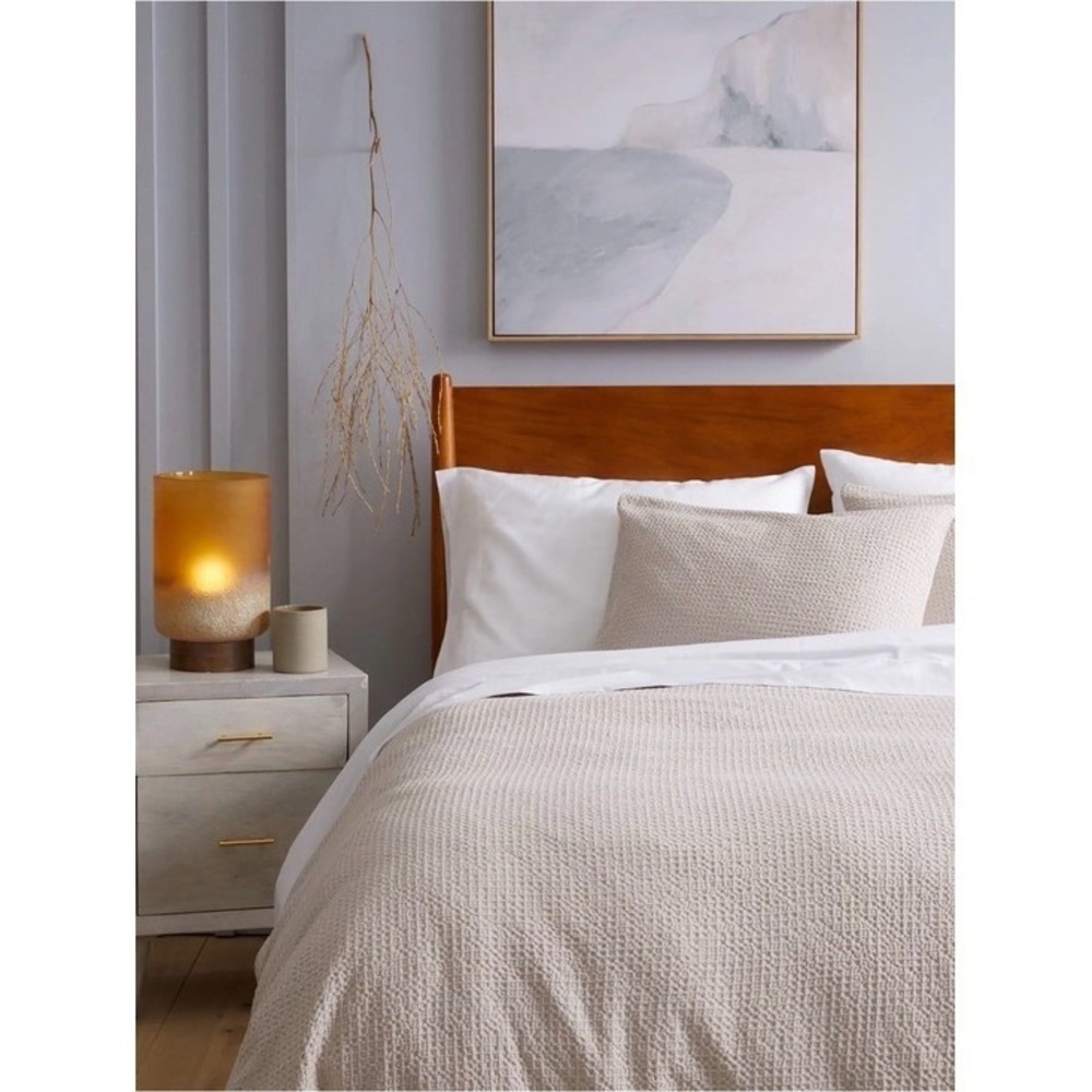 Quince Organic Luxe Honeycomb Duvet Cover Set Full/Queen | Sand | Cotton